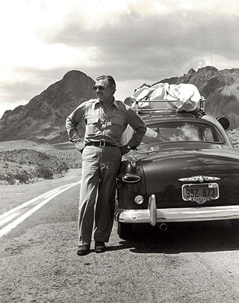Gable with his car, 1951